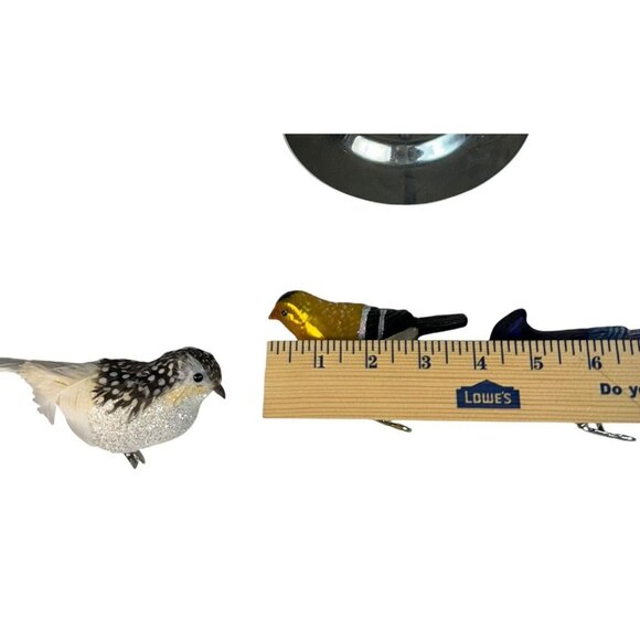 Vintage 2 Glass 1 foam Christmas Birds clip-On Bird - Lot Of 3- Nice Cond! - Picture 12 of 12